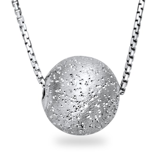 Rhodium Plated Sterling Silver 18" Necklace w/Laser-Cut Pendant Rhodium Plated Sterling Silver 18" Necklace w/Laser-Cut Pendant